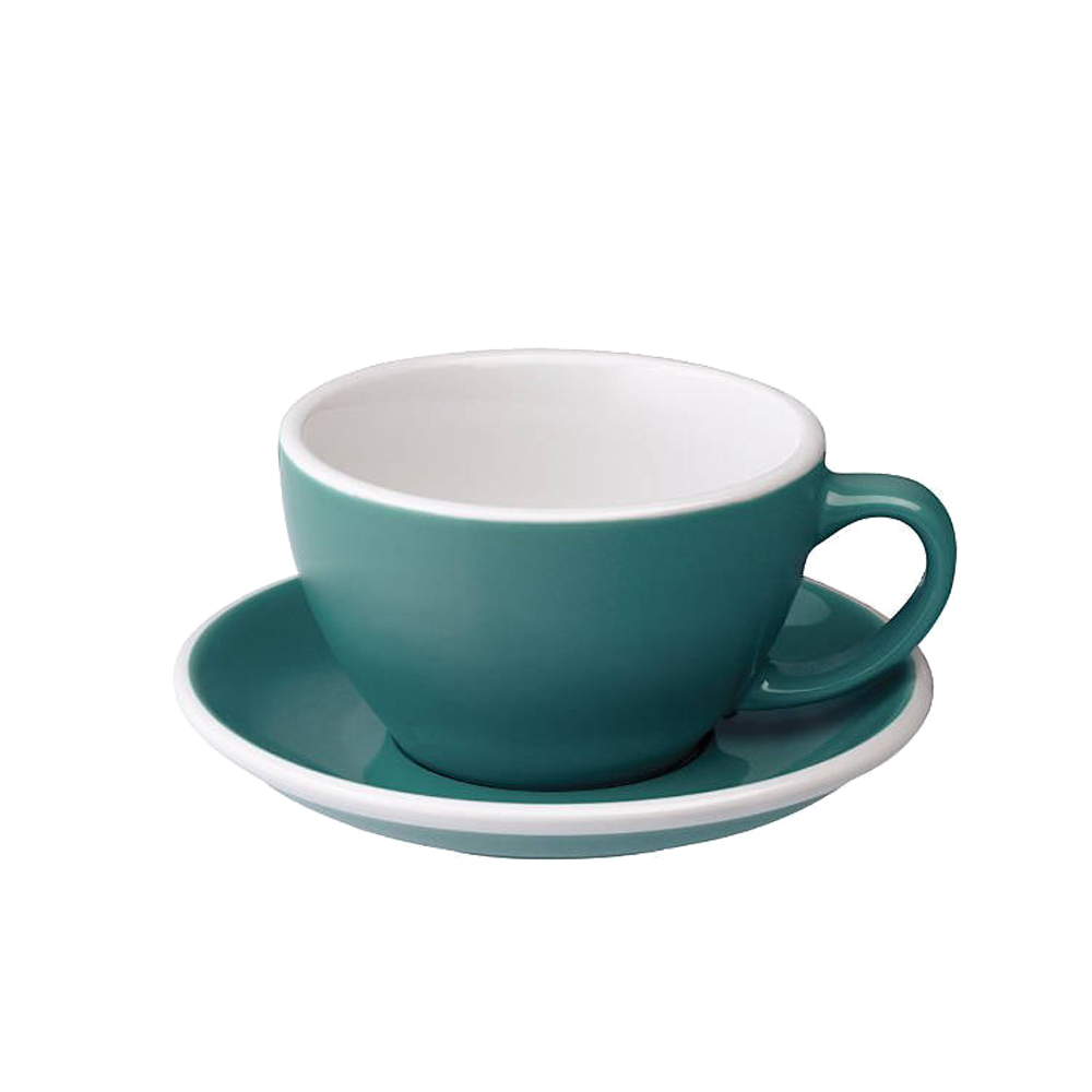 【LOVERAMICS 愛陶樂 】Egg 拿鐵咖啡杯盤組 300ml Teal 藍綠色