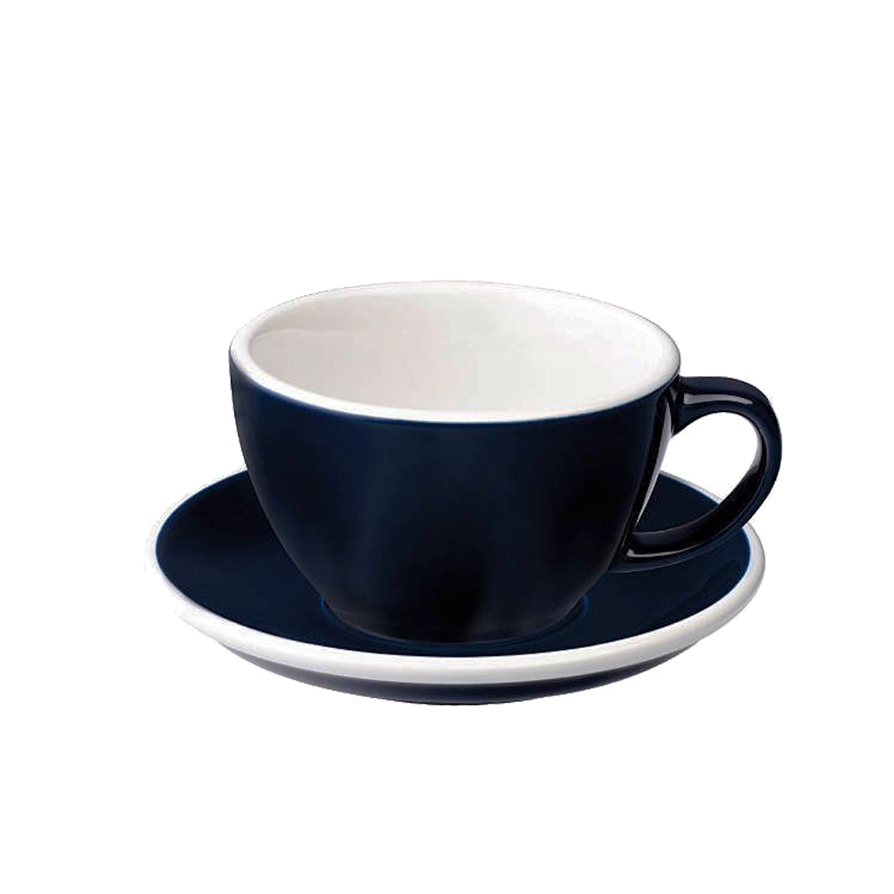 【LOVERAMICS 愛陶樂 】Egg 拿鐵咖啡杯盤組 300ml Denim 丹寧色